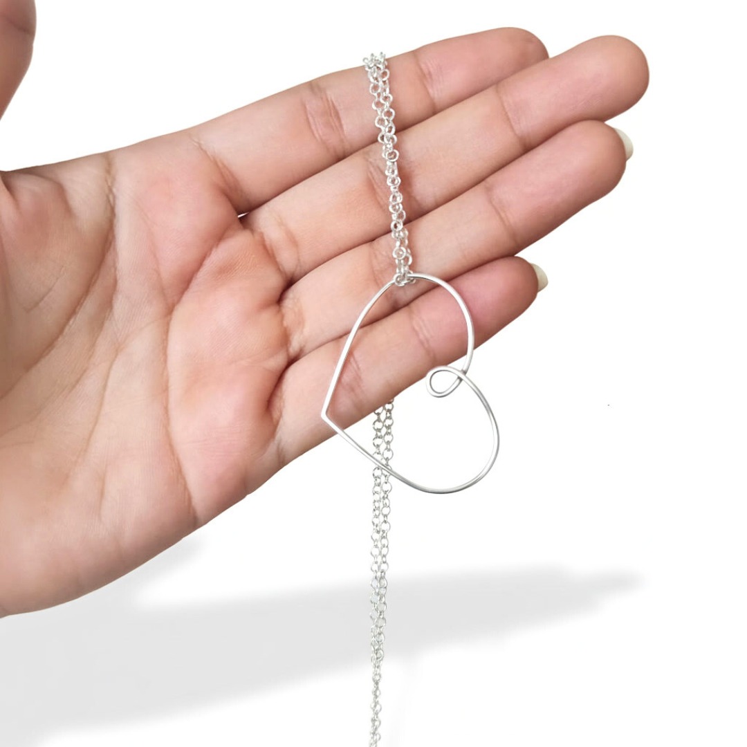 collar plata corazon