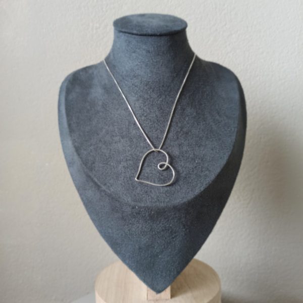 3 collar plata corazon